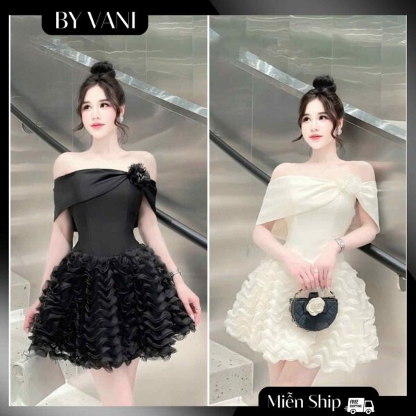 Váy Tafta Trễ Vai Pha Tơ Đi Tiệc N3 BY VANI