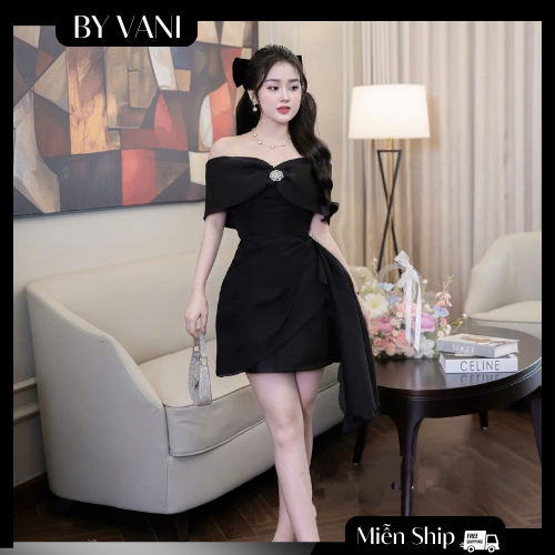 Váy dự tiệc tơ trễ vai