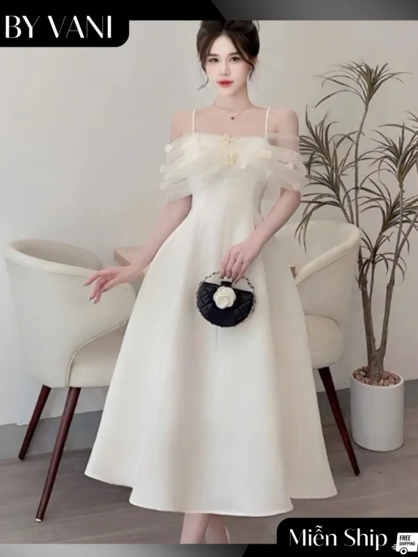 Váy Hai Dây Trễ Vai Voan Xòe Nhẹ M111 BY VANI