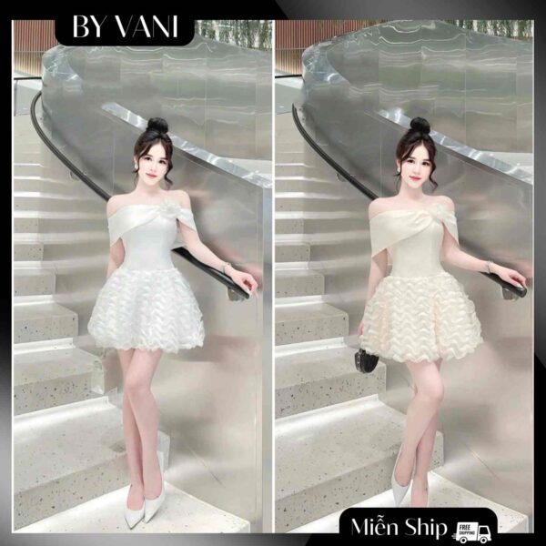Váy Tafta Trễ Vai Pha Tơ Đi Tiệc N3 BY VANI