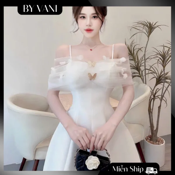 Váy Hai Dây Trễ Vai Voan Xòe Nhẹ M111 BY VANI