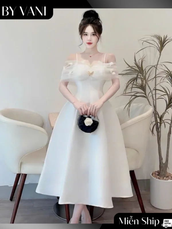 Váy Hai Dây Trễ Vai Voan Xòe Nhẹ M111 BY VANI