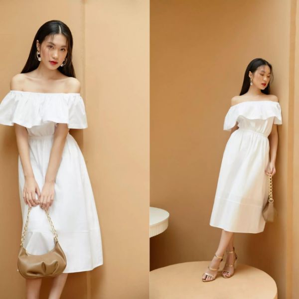 Tại sao váy trắng trễ vai luôn là lựa chọn hàng đầu cho tiệc tùng?