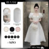 Váy tafta dáng dài tay phồng M50