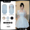 Váy tafta cổ vuông m71