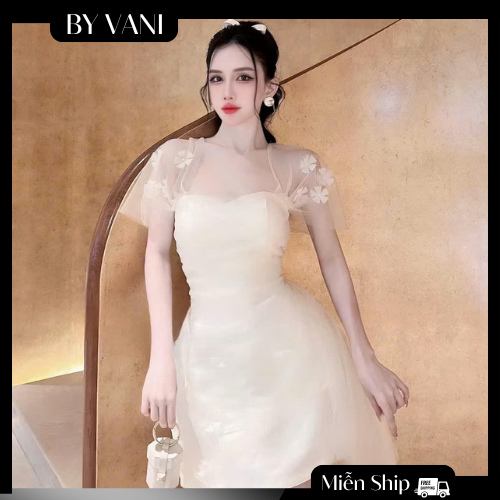 Váy voan lụa cúp ngưc