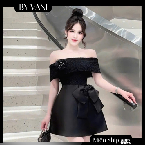 Váy ren trễ vai dáng chữ a
