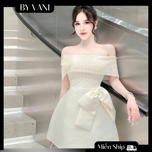 Váy ren trễ vai dáng chữ a