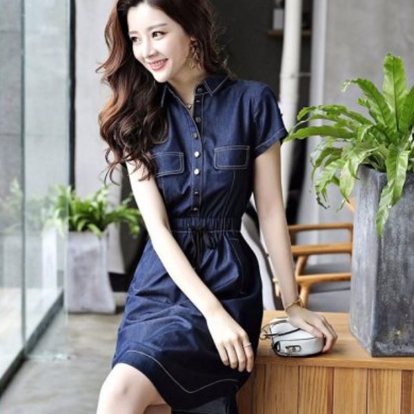 Top các mẫu đầm jean chữ A hot trend 2024
