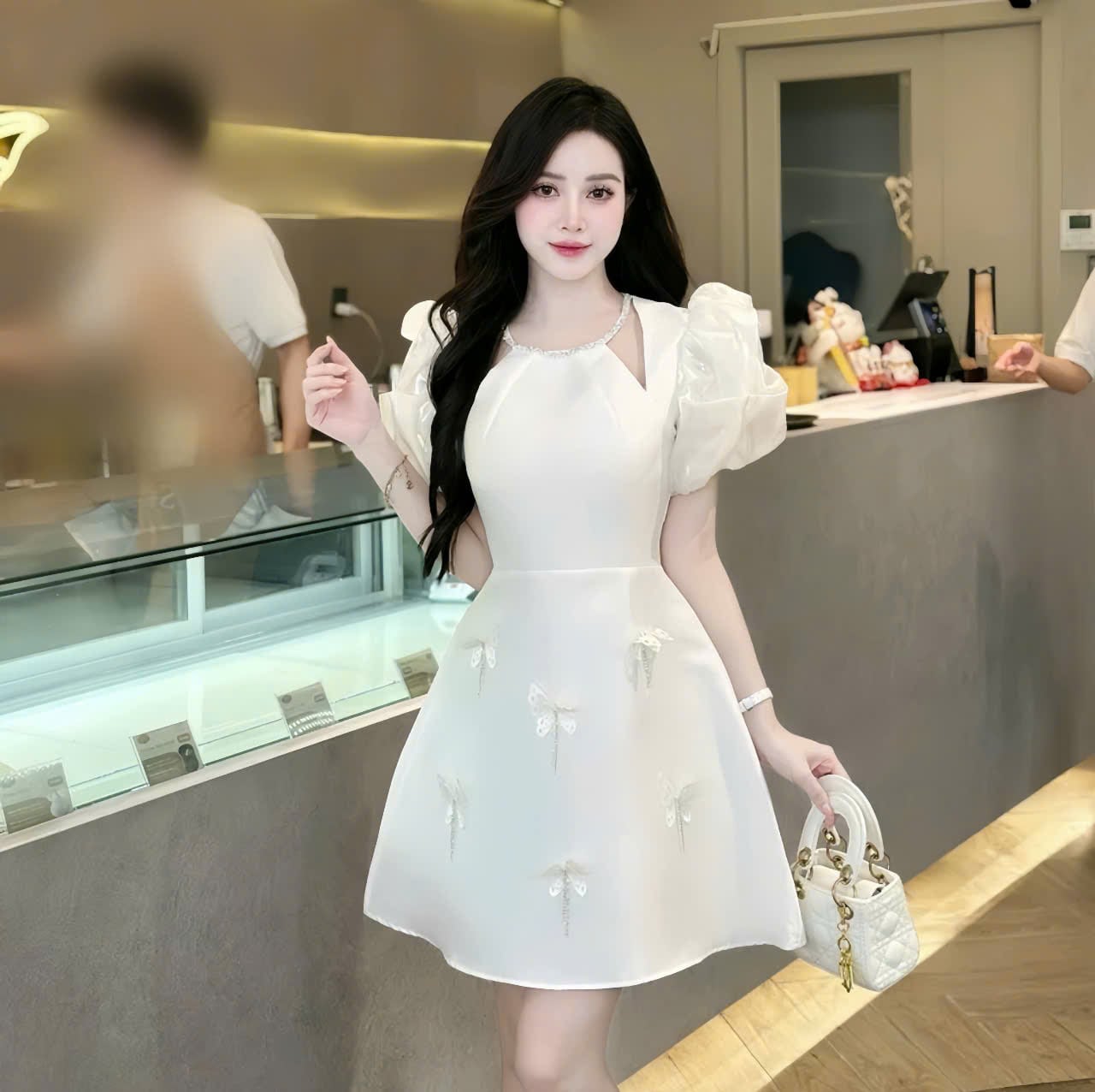 đầm suông chữ a trung niên