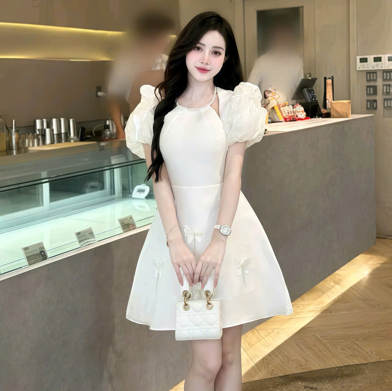 đầm suông chữ a trung niên