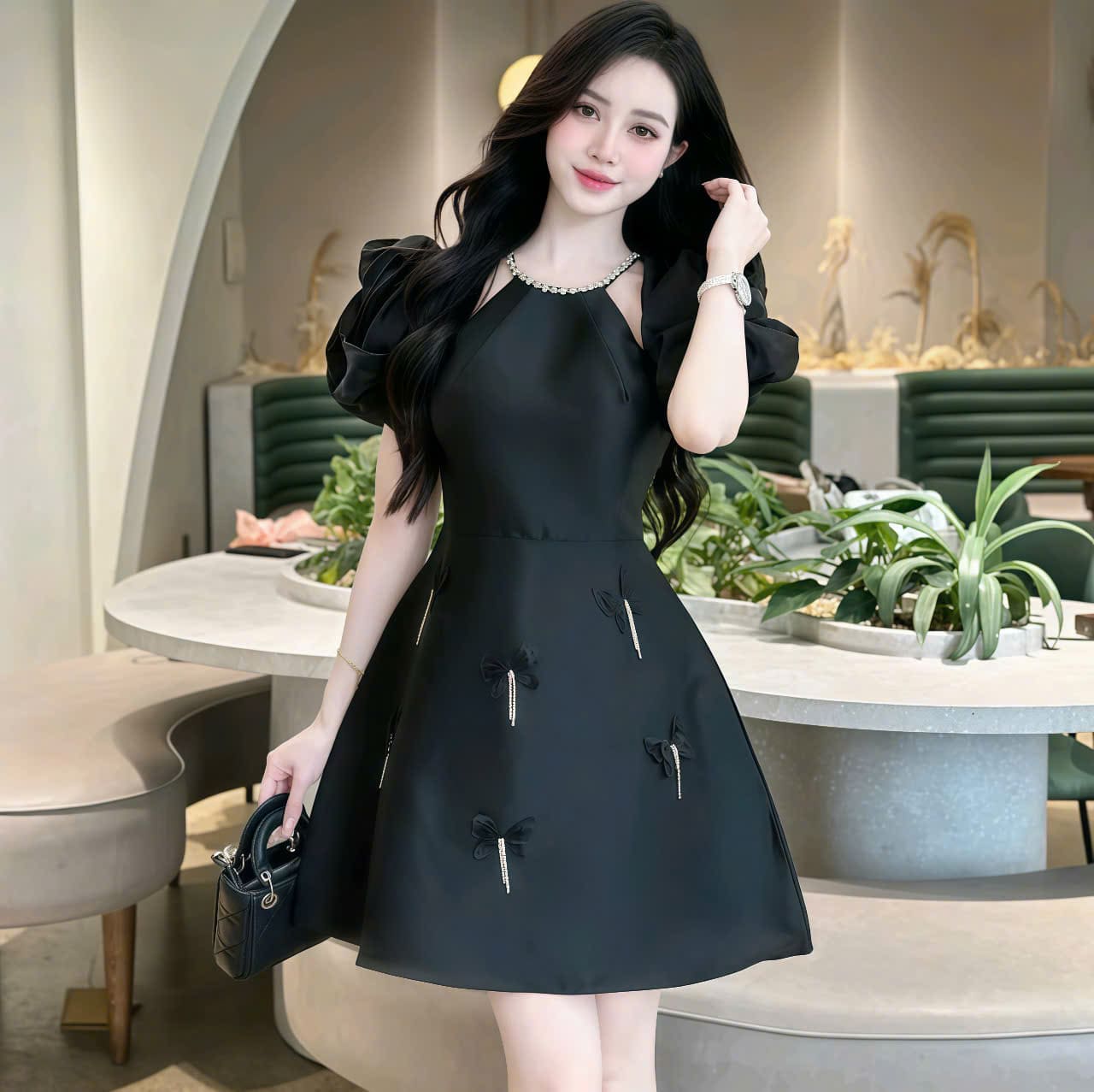 Đầm xếp ly dài 2025
