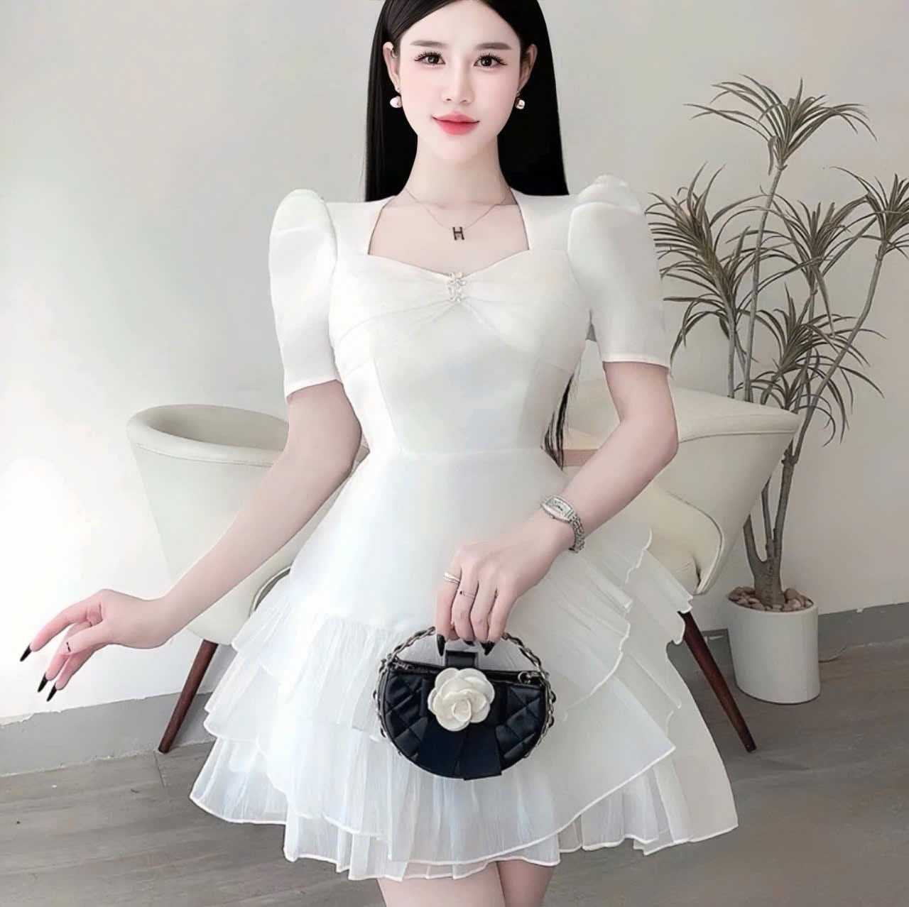 đầm jean chữ a