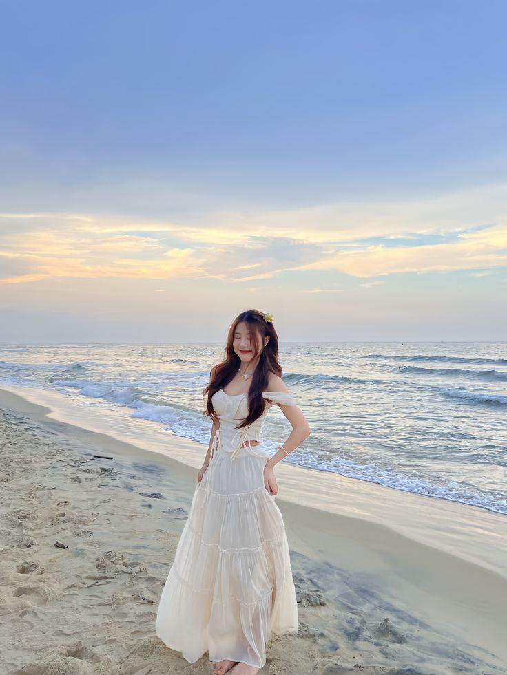 váy maxi đi biển cho người thấp